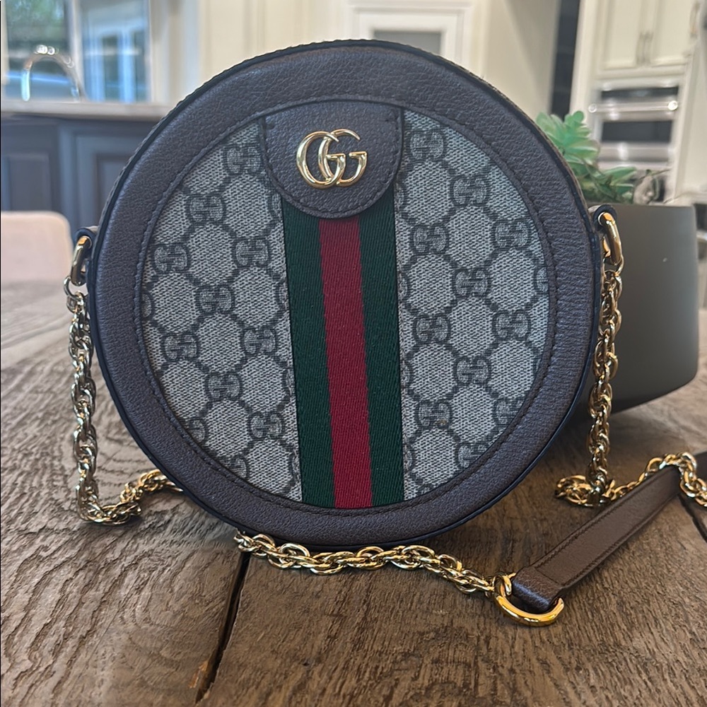 Gucci Round Crossbody Bag - Black and Gold